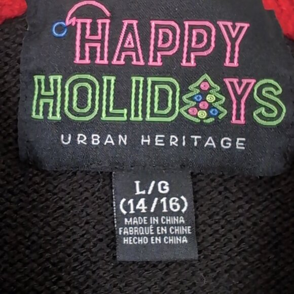Urban Heritage Ugly Christmas Sweater Sequin Penguin Fair Isle Festive Holiday - Picture 7 of 10